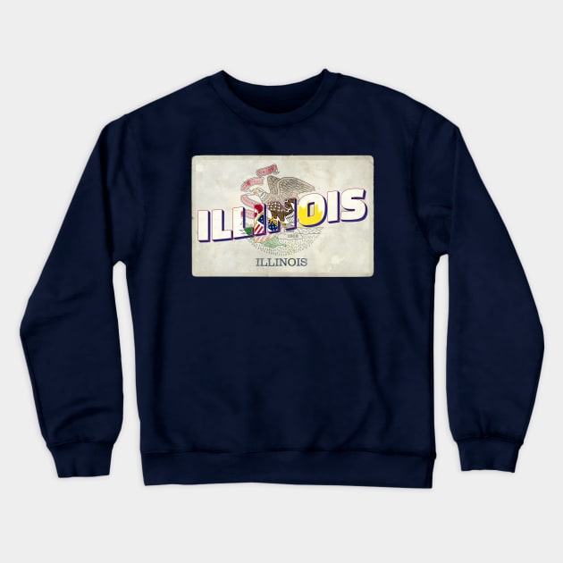 Illinois vintage style retro souvenir Crewneck Sweatshirt by DesignerPropo